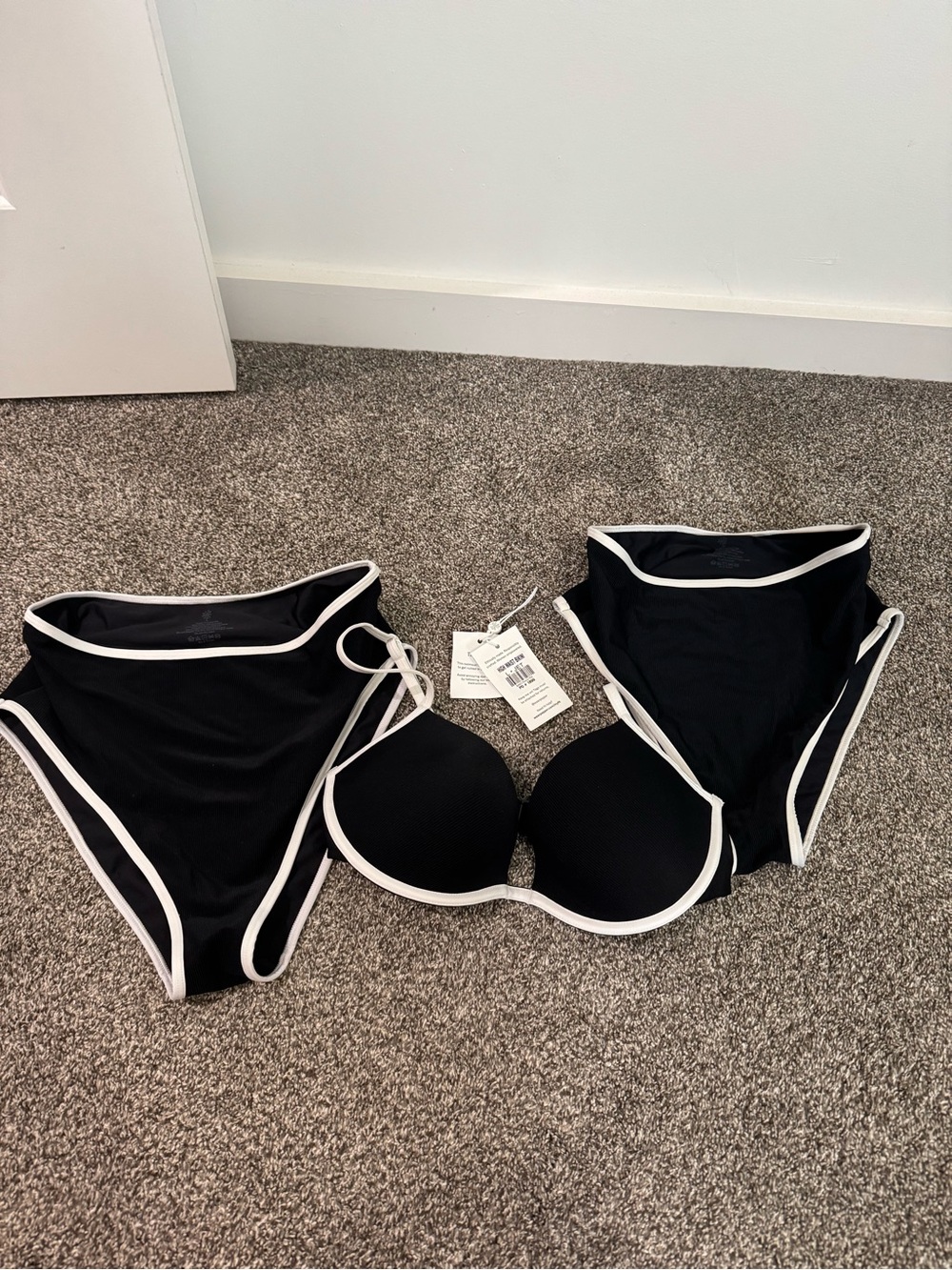 Pepper Black and White Bikini Set